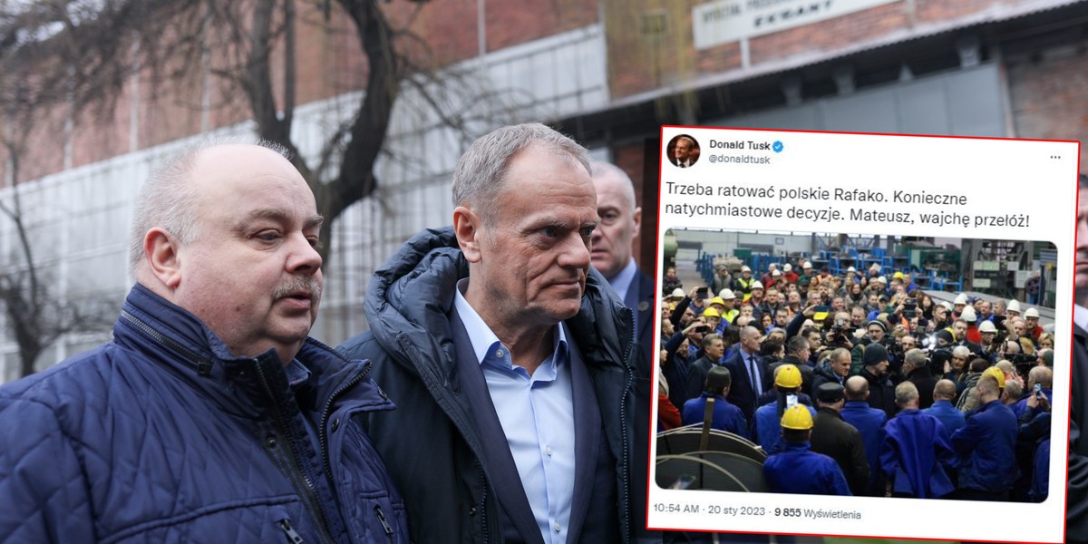 Donald Tusk podczas wizyty w Raciborzu