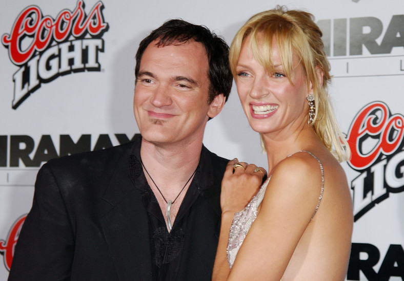 Uma Thurman i Quentin Tarantino na premierze filmu "Kill Bill vol.1"