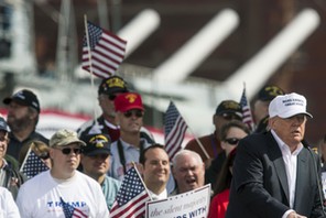 Republican presidential candidate Trump speaks during a campaign rally