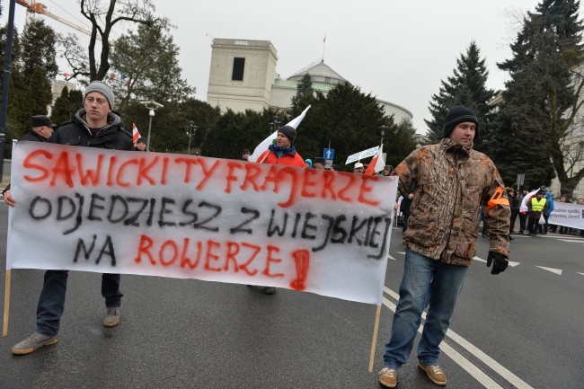 Rolniczy protest w Warszawie