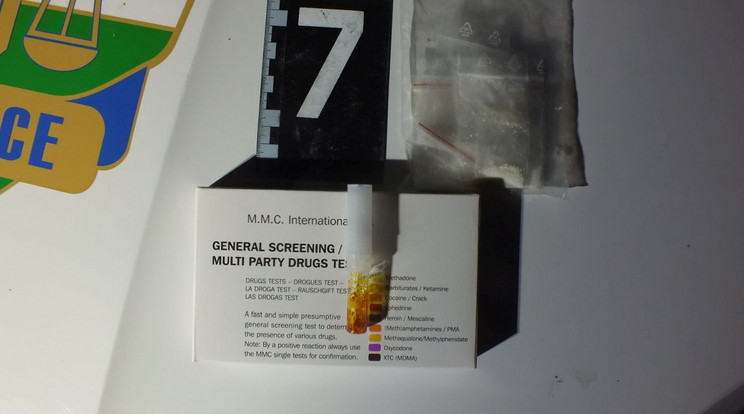A férfit drogtesztje kimutatta, hogy az intézkedés előtt kokaint és amfetamint is fogyasztott /Fotó: Police.hu/
