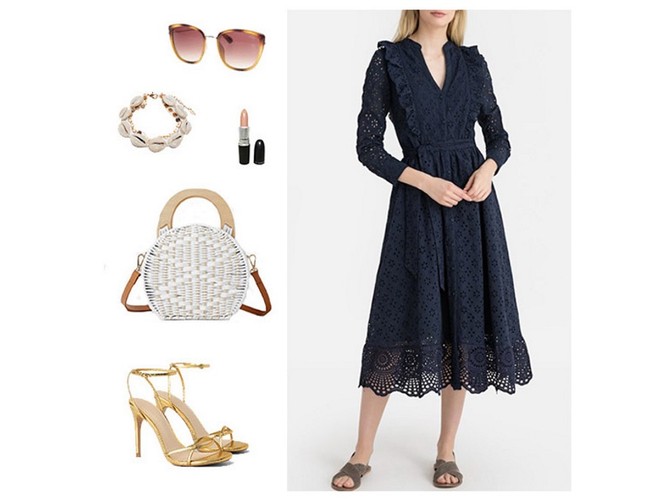 Lato w granacie. STYLIZACJE (Elementy wszystkicj pokazanych stylizacji pochodzą z oferty dostępnej na www.laredoute.com)