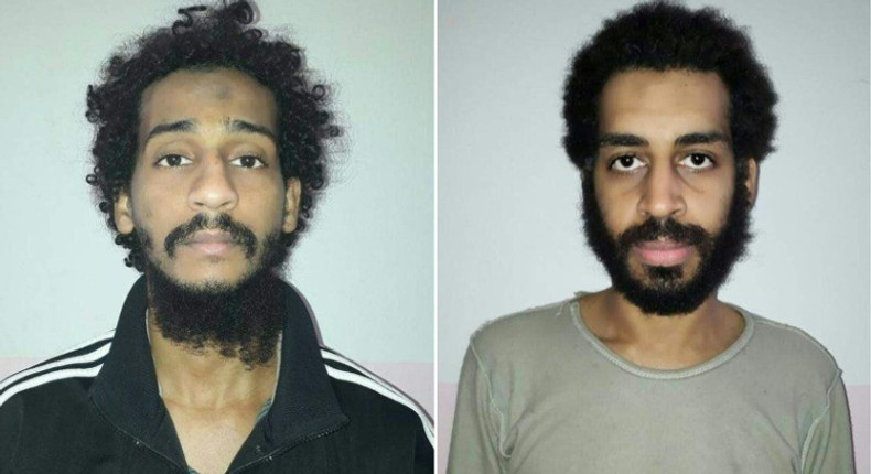 Captured British Islamic State fighters El Shafee el-Sheikh (L) and Alexanda Kotey (R), two of the notorious Beatles kidnap and torture cell, have been moved to US custody in Syria