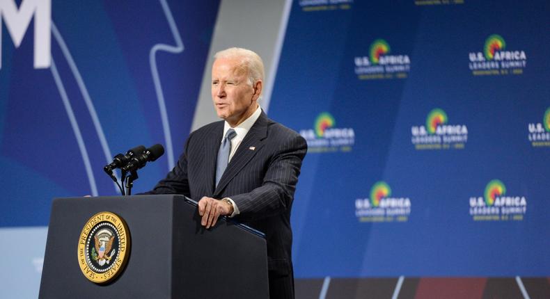 President Biden addressing the US-Africa Business Forum on December 14, 2022