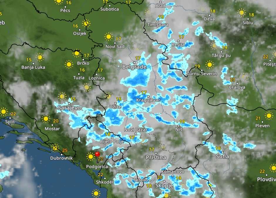 Kretanje kiše u 7 sati