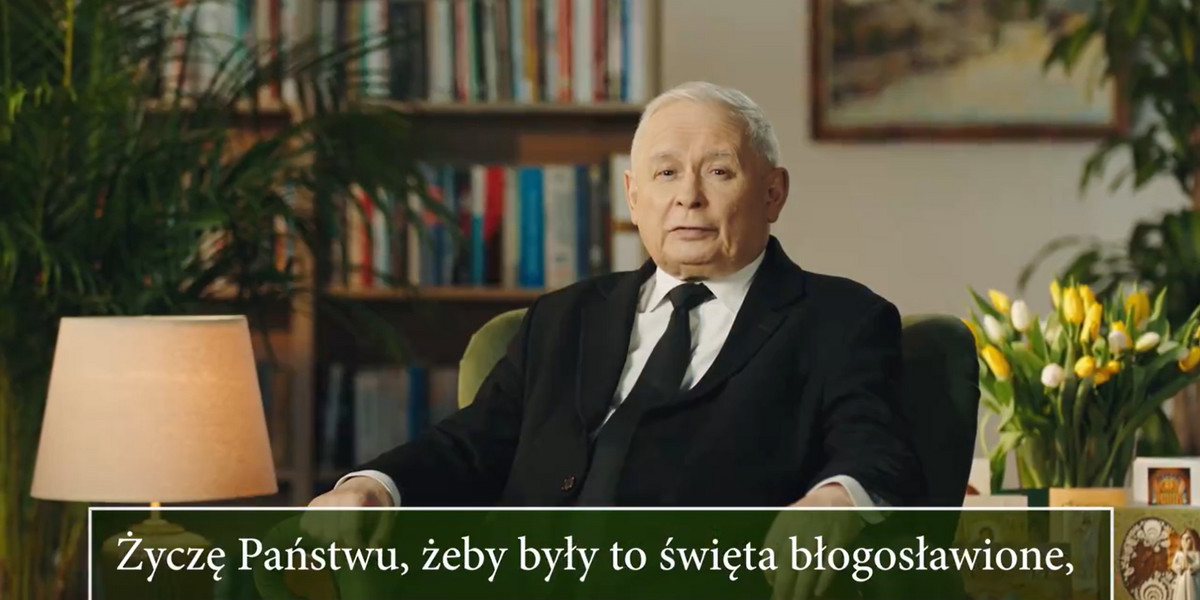Jarosław Kaczyński złożył życzenia na Wielkanoc.