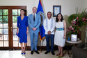 Kate Middleton i książę William w Belize (na zdjęciu z premierem Johnny Briceño i jego żoną Rossaną)