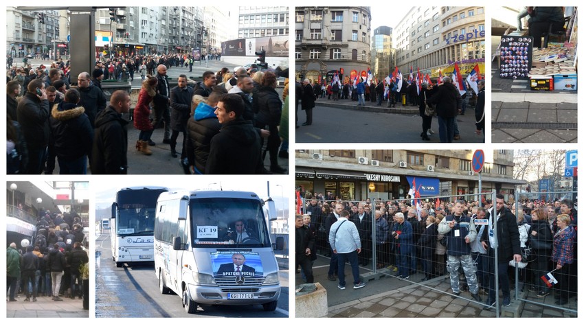 Početak okupljanja kod Palate "Albanija"