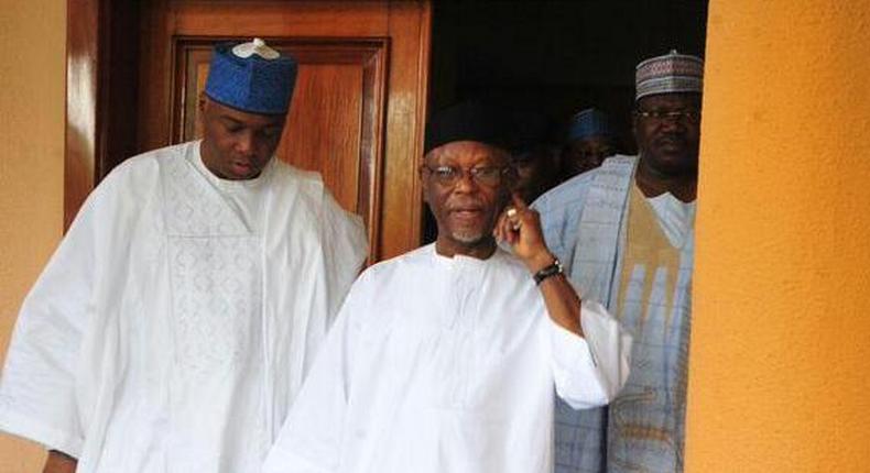 APC Chairman, John Oyegun meets with Senate President, Bukola Saraki and Senator Ahmed Lawan