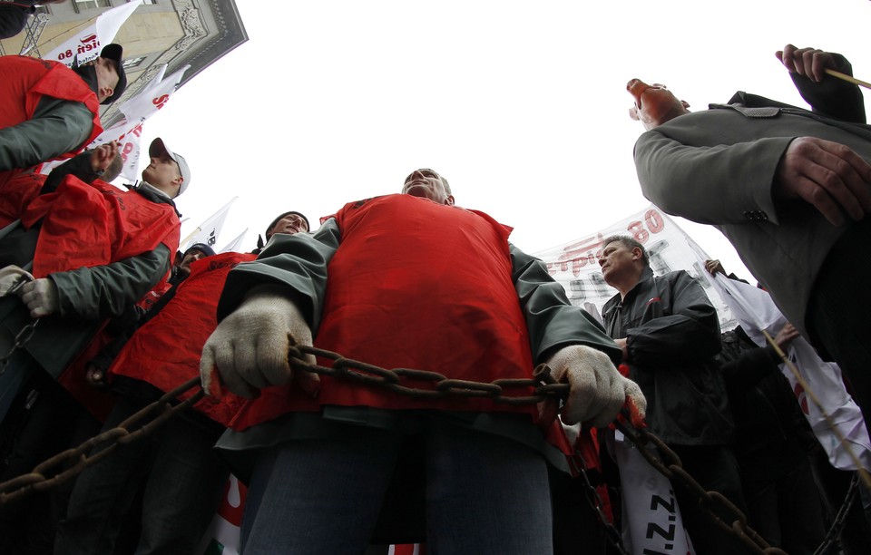 KATOWICE MANIFESTACJA GÓRNICZYCH ZWIĄZKÓW ZAWODOWYCH