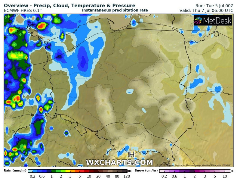 W nocy z zachodu wkroczy następny front