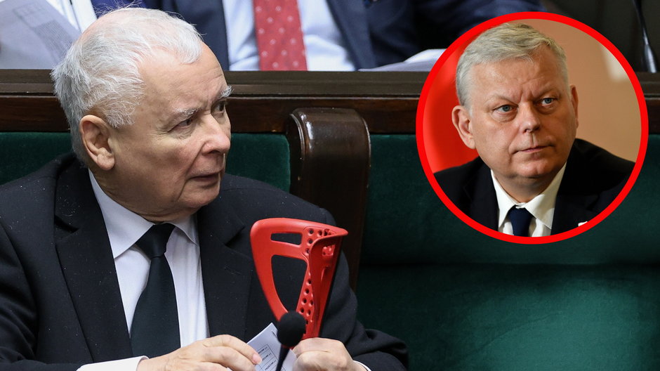 Jarosław Kaczyński, Marek Suski (w kółku)