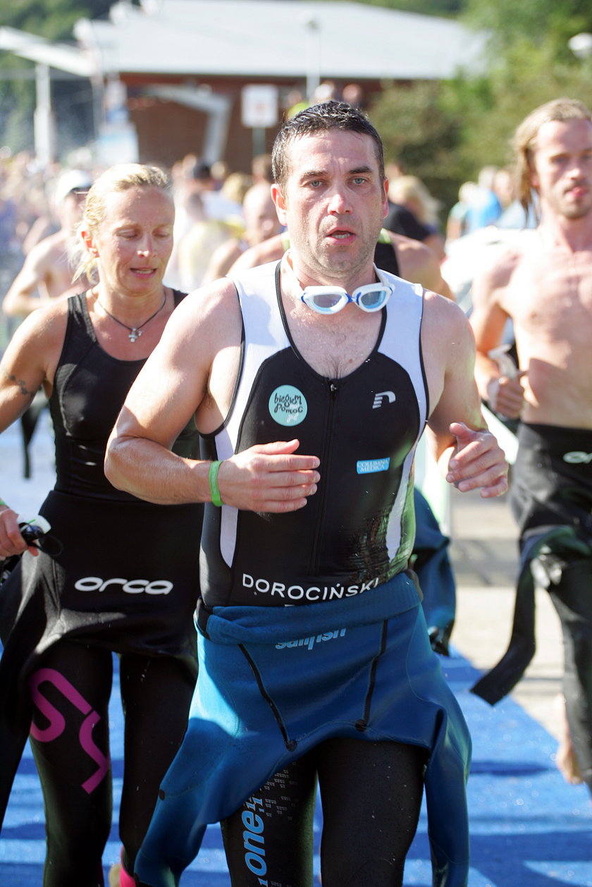 Marcin Dorociński na triathlonie w Gdyni