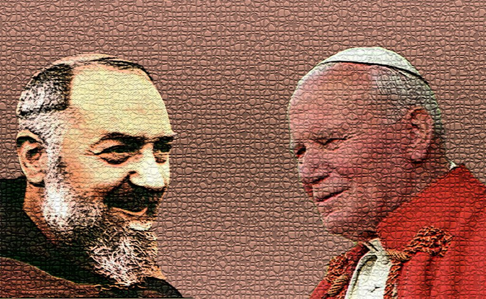 Święci Jan Paweł II i Ojciec Pio