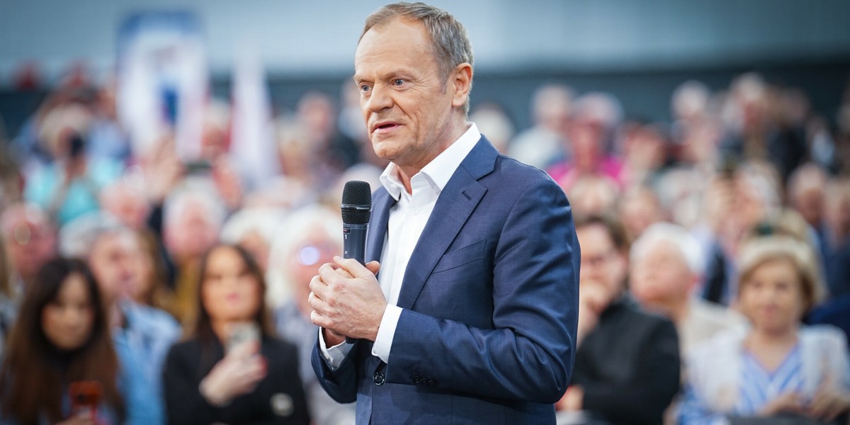 Donald Tusk podczas spotkania z wyborcami.