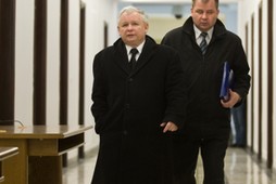 Prezes PiS Jarosław Kaczyński i jego kierowca Jacek Cieślikowski 