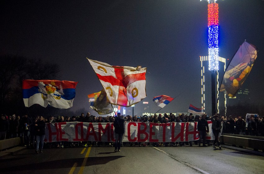 Navijači Crvene zvezde sinoć u Beogradu
