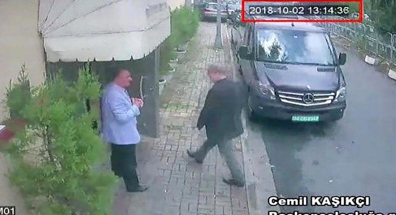 Surveillance footage published by Turkish newspaper Hurriyet purports to show Khashoggi entering the Saudi consulate in Istanbul on October 2.