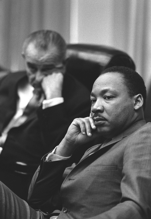 Martin Luther King Jr. i ówczesny prezydent USA Lyndon B. Johnson