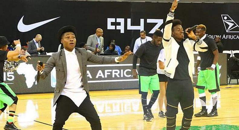 Reekado Banks and Korede Bello performing at the NBA Africa Games