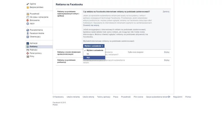 Jak wyłączyć spersonalizowane reklamy na facebooku?