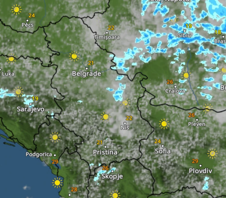 Kretanje nevremena u 11 sati sutra