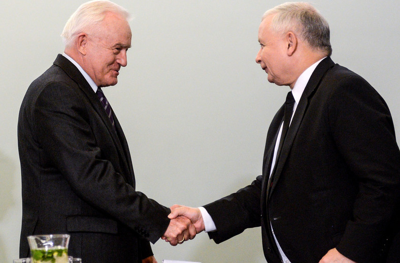 Leszek Miller i Jarosław Kaczyński, 2014 r. Szef PiS korzystał ze wsparcia Millera, gdy twierdził, że wybory samorządowe zostały sfałszowane. Dziś mówi, że to komunistyczny beton