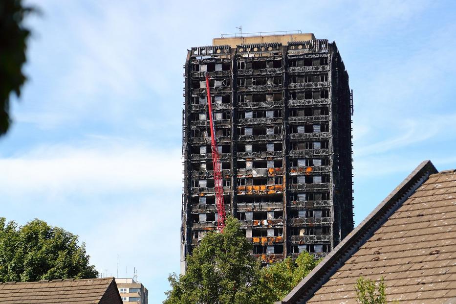 A kiégett Grenfell Tower. Hivatalosan 72 halálos áldozatot követelt a tűzvész/Fotó: Profimedia