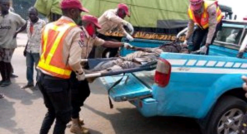 2 injured as bus rams into petroleum tanker in Kogi.