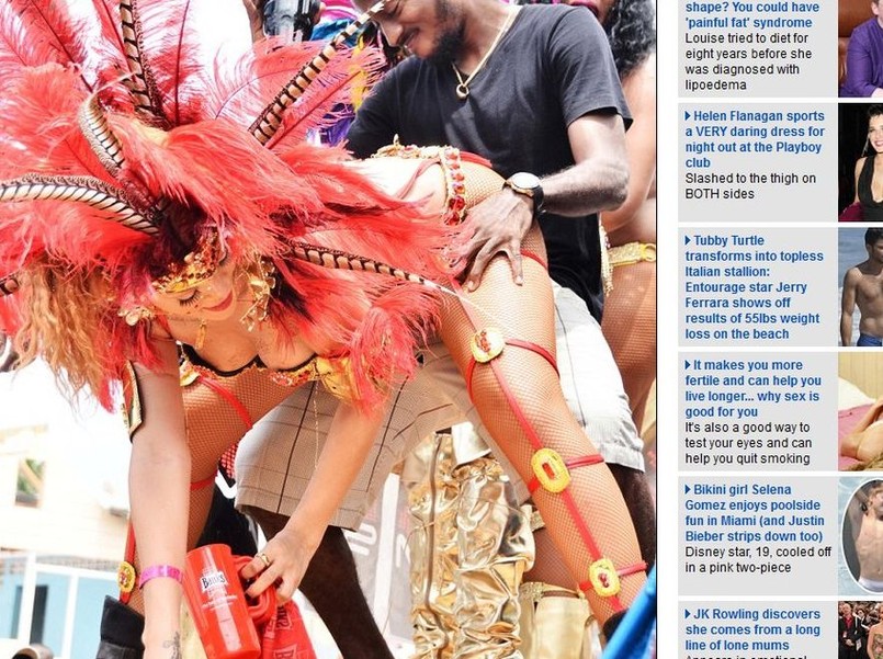 Rihanna dziką królową karnawału. Fot. www.dailymail.co.uk