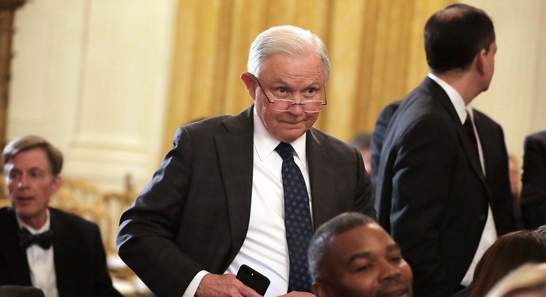 Former US Attorney General Jeff Sessions at the White House on July 9, 2018.