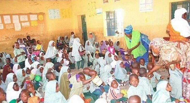 Students being given free meal