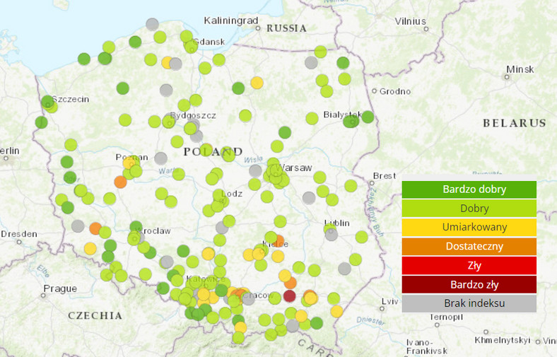 Najgorsze powietrze mamy na południu Polski, zwłaszcza w rejonie Dębicy na Podkarpaciu