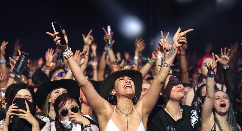 The crowd at Coachella 2024.Christina House / Los Angeles Times via Getty Images