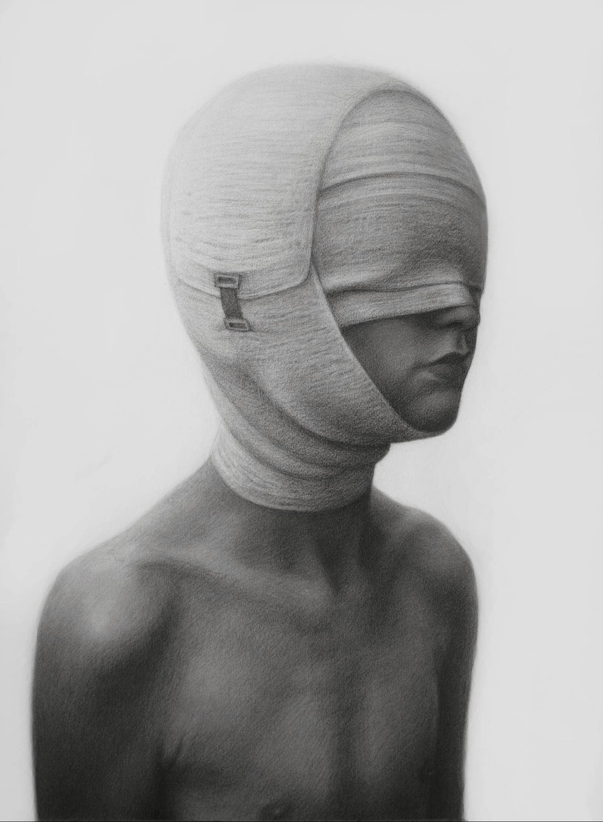 Breme II, presovani ugljen na akvarel papiru, 60x45 cm