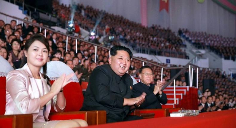 Proud parents? North Korean leader Kim Jong-Un and his wife Ri Sol-Ju had their third child in February this year