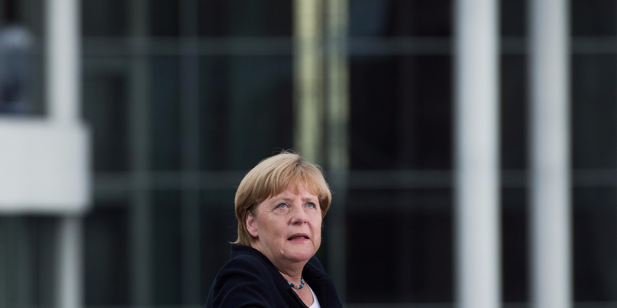 German Chancellor Angela Merkel talks during ARD summer-interview in front of the Reichstag in Berlin, Germany August 28, 2016.
