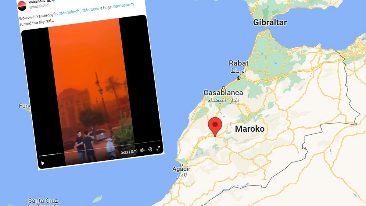Rekordowe upały w Maroku. Niebo zrobiło się pomarańczowe [WIDEO]