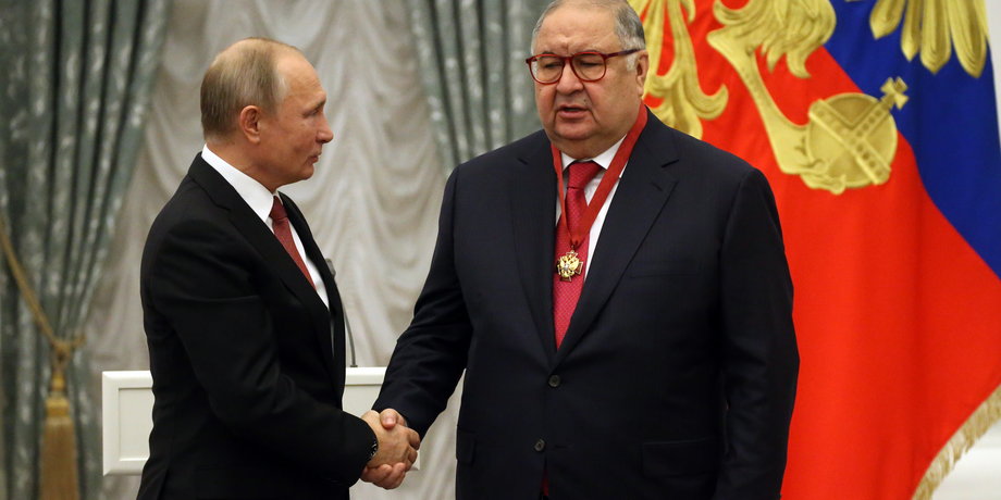 Prezydent Rosji Władimir Putin i właściciel "Kommiersant" Aliszer Usmanow
