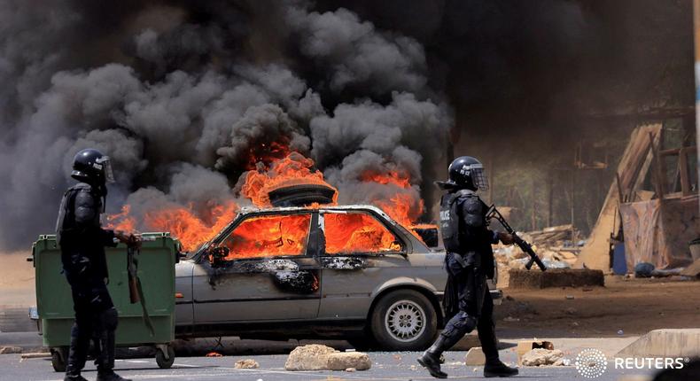 Neuf (9) morts dans le bilan provisoire des violentes manifestations au Sénégal suite à la condamnation du leader de l'opposition Ousmane Sonko, le 1er juin 2023.