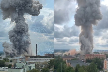 Eksplozja i ogromny słup dymu. To tam budowany jest rosyjski bombowiec