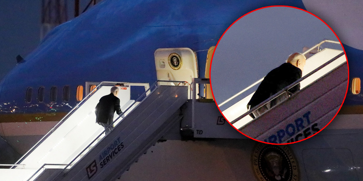 Prezydent Joe Biden zaliczył wpadkę podczas wchodzenia do Air Force One.