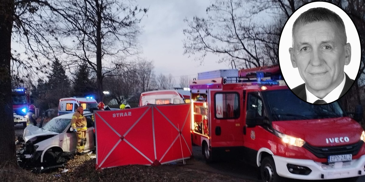 Andrzej Twardowski, radny z Poddębic (Łódzkie) zginął w makabrycznym wypadku w Złotnikach.