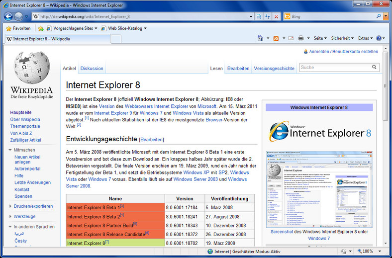 Internet Explorer 8 - 2009