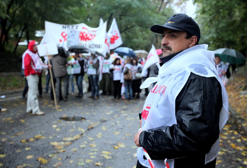 WARSZAWA SOLIDARNOŚĆ PROTEST PRZECIWKO CIĘCIOM BUDŻETOWYM