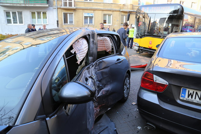 Wypadek autobusu na Mokotowie