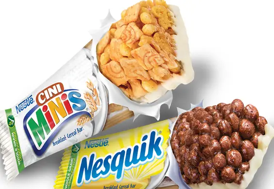 Śniadaniowe batony zbożowe Nestlé CINI MINIS i Nestlé NESQUIK