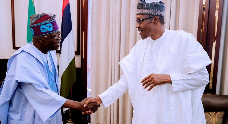 Bola Tinubu (Left) and President Buhari (Bashir Ahmad)