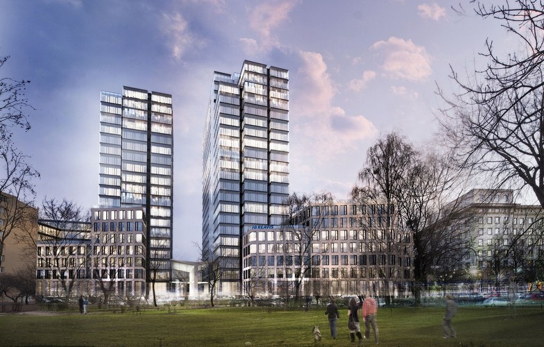 Niższe budynki Varso, zaprojektowane przez polską pracownię Hermanowicz Rewski Architekci, stworzą nową, śródmiejską pierzeję wzdłuż ul. Chmielnej - czytamy w komunikacje prasowym HB Reavis. Dwa budynki biurowe „wyrosną” kaskadowo ze wspólnego, kilkupiętrowego podium o kamiennej elewacji w kolorze beżowym. Na ich dachach powstaną zielone tarasy, gdzie na co dzień będą mogli pracować i odpoczywać pracownicy firm działających w Varso.