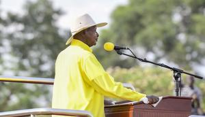 President Yoweri Museveni campaigning in Dokolo on Tuesday